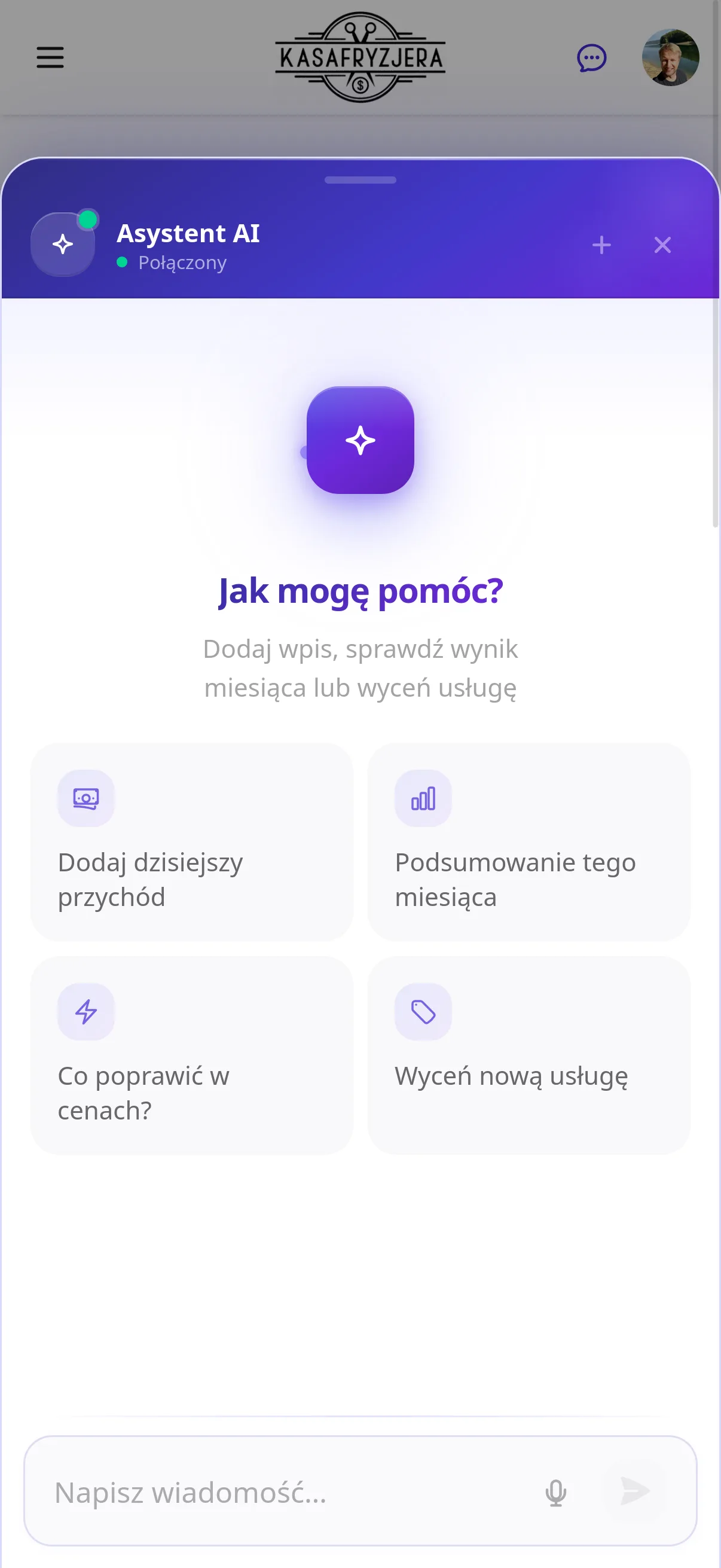 Czat z asystentem AI na telefonie